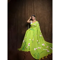 Ruuprekha Floral Printed Pure Cotton Khadi Saree-picture-27