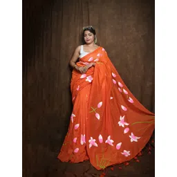 Ruuprekha Floral Printed Pure Cotton Khadi Saree-picture-22
