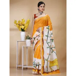 Ruuprekha Floral Pure Cotton Handloom Khadi Saree-picture-31