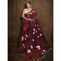 Ruuprekha Floral Pure Cotton Khadi Saree-picture-19