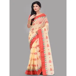 Ruuprekha Floral Woven Design Pure Cotton Taant Saree-picture-29