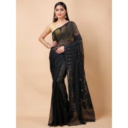 Ruuprekha Woven Design Ethnic Motifs Linen Blend Jamdani Saree-picture-11