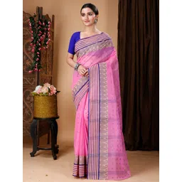 Ruuprekha Woven Design Zari Pure Cotton Taant Saree-picture-14