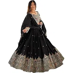 r.v fashion Silk Embroidery Designer Lehenga Choli Set For Women Party| latest Bridal Stylish Design Wedding Lehenga Choli For Women (Free Size)-picture-17