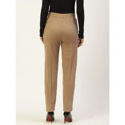 RVK Camel Straight Fit Solid Trousers image 2