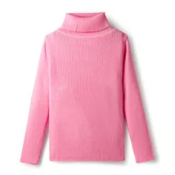 RVK Knit Full Sleeves Ribbed Skivvy Sweater - Baby Pink-picture-24