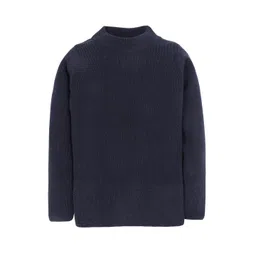 RVK Unisex Navy Blue Solid Acrylic Sweater image 1