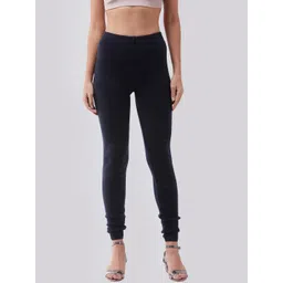 RVK Women Blue Solid Slim-Fit Churidar leggings-picture-10