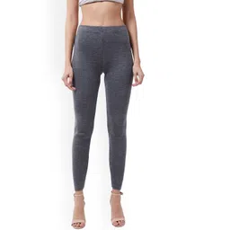 RVK Women Grey Solid Slim-Fit Churidar leggings-picture-13