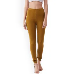 RVK Women Mustard Yellow Solid Churidar-Length Slim Fit Leggings-picture-17