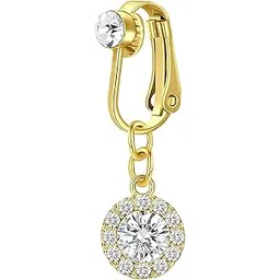 rvm jewels Fake Belly Button Rings Clip On Belly 316L Stainless Steel Silver Gold Round Circle Shape Rhinestone Non Piercing Navel Artificial Belly Rings for Women Girls-picture-54