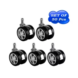 RW REST WELL Black 60 mm Alloy Nylon Office Pin Wheel Caster (Set 50 Piece)-picture-31