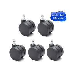 RW REST WELL Black 60 mm Nylon Office Pin Wheel Caster 50 Piece Set-picture-39