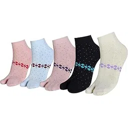 Women Pure Premium Cotton Thumb Socks Women Ankel Length Vibrant Colors, Comfort Stretchable Free Size Anti Odur Sweat Free Anti Slip-image-8