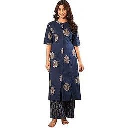 rytras Women's Cotton A-Line Kurta Set with Palazzo Pants-picture-12