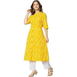 rytras Women's Cotton Relaxed Fit A Line Kurta-picture-37