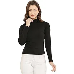 rzlecort Women's Lycra Ribbed Stylish High/Turtle Neck Full Sleeve Trendy Basic Solid Top for Womens and Girls-picture-51