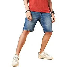 s f jeans co aware SF Jeans by Pantaloons Men's Chino Shorts (880015205004_Medium Blue-picture-12