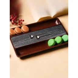 S. G. Home Brown Two Way Marble Wood Platter-picture-31