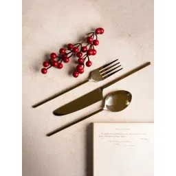 S. G. Home Golden Spoon Fork & Knife (Set of 3)-picture-20