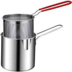 s k sales Stainless Steel Deep Fryer Pot with Basket Long Handle 1.2 L Electric Deep Fryer-picture-25