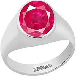 s kumar gems & jewels Certified Natural Ruby (Manik) 7.25 Ratti or 6.50 Ct Silver Ring-picture-11