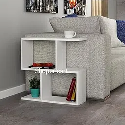 S Shape Side Table, Cube End Table, Coffee Table for Living Room, Bedroom, Office, Dining Room, Entryway, plant stand, night stand.-picture-23