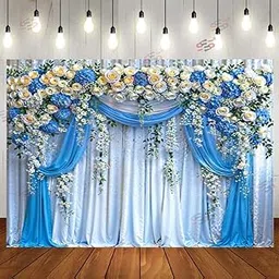 S2S Stylish Wedding Backdrop Cloth for Pooja Decoration Traditional, Background Decoration Cloth | Curtain Cloth for All Festival, Functions & Ceremonies - (5 x 8 Feet) (White)-picture-31