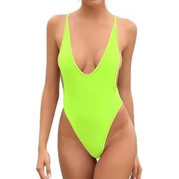 S2Z Fashion Women's High Cut One Piece Bathing Suit Backless Thong Brazilian Swimsuit-picture-11