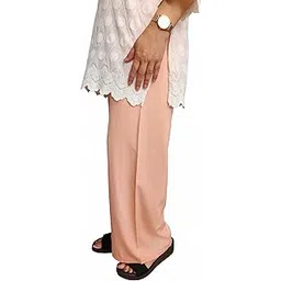 s4m Women's Cotton Rayon Wide Leg Palazzo, High Rise with Elastic Waistband, Comfortable Fit, Available in 30+ Colours, from Sizes L to 7XL-picture-29