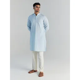 SAADAA Mandarin Collar Pure Cotton Straight Kurta-picture-34