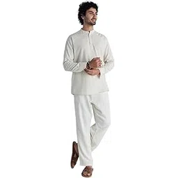 saadaa Men's Short Kurta - Airy Linen, Regular Fit, Stand Collar, Solid Colour - Perfect for Casual, and Ethnic Wear-picture-32