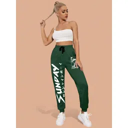 SAAHASAM Women Printed Relaxed Loose Fit Joggers Trousers image 4