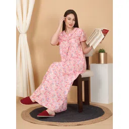 SAANJ Printed Pure Cotton Maxi Nightdress-picture-39