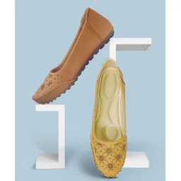 saanvishubh Latest Collection Comfortable & Fashionable Casual Bellies for Women & Girls - Tan Bellies For Women image 1