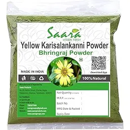 Saara HERBAL FRESH Yellow Karisalankanni Powder, 100g, Bhringaraj Powder, False Daisy Powder, Kayonni, Kesaraja, Bhangara For Hair care (pack of 2 X 50g)-picture-17