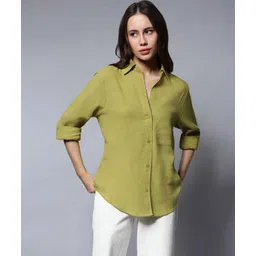 saarshe Women Boxy Fit Solid Double Collar Casual Shirt-picture-11