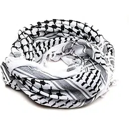 Saba Fashion Stylish Black Checked shemagh scarf men cotton blend head scarf ghutra arabian arafat scarf army miltary scarf for all season multi purpose Large size 48 x 48 inch palestine scarf-picture-35