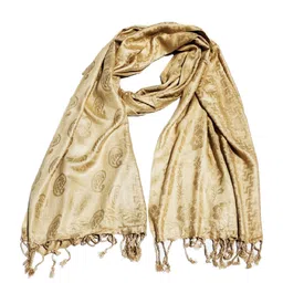 saba Self Design, Woven Viscose Women Beige Fancy Scarf, Scarf, Stole-picture-20