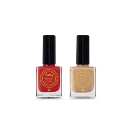 Saba Set Of 2 Breathable Nail Polish 12Ml - Dark chocolate & Peach Play-picture-41