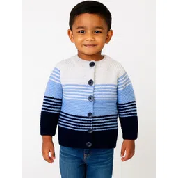 Sabinagarments Kids Unisex Multi Striped Wool Round Neck Long Sleeves Sweaters-picture-37