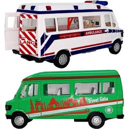 sabirat Ambulance & Travel India Combo, Pull Back Action Toys-picture-15