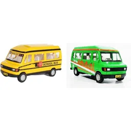 sabirat School Bus & Travel India Combo For Kids, Pull Back Action Toys-picture-35