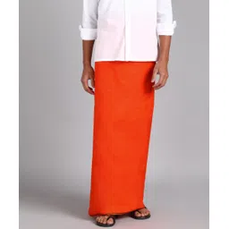 Sac Shree Aparaajeet Creations Men's Orange Colour Trendy & Traditional Multicolor Border Cotton Men's Lungi Solid, Striped Men Dhoti-picture-36