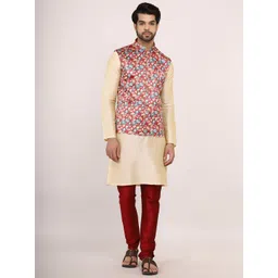 Sadree Men Regular Dupion Silk Kurta with Churidar-picture-17