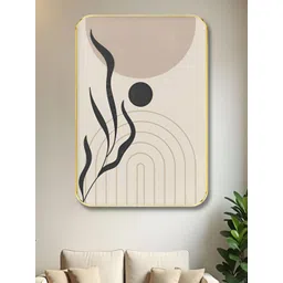 SAF Beige & Black Abstract Wood Wall Art-picture-31
