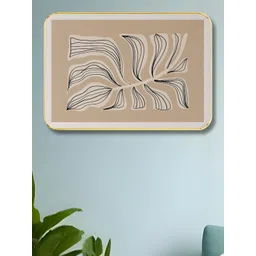SAF Beige & Black Abstract Wooden Wall Art-picture-17
