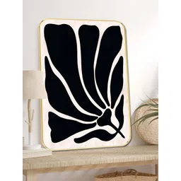 SAF Beige & Black Petal Printed Wall Art-picture-19