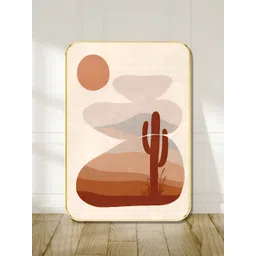SAF Beige & Brown Desert Landscape Printed Wall Art-picture-30