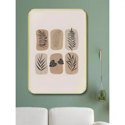 SAF Beige & Brown Floral And Botanical Printed Wooden Wall Art-picture-21